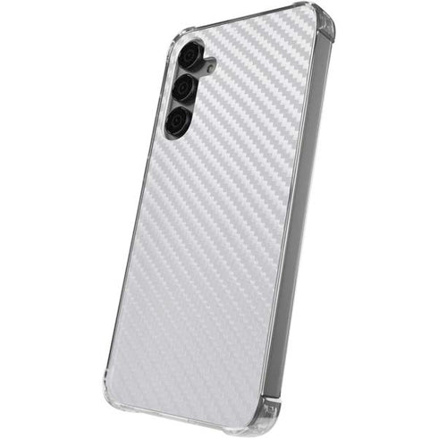 White Carbon Fiber Specialty Texture Material Galaxy S24 Plus Clear Case